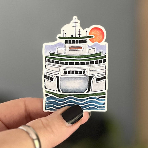 Washington State Ferry Carved Vinyl Sticker