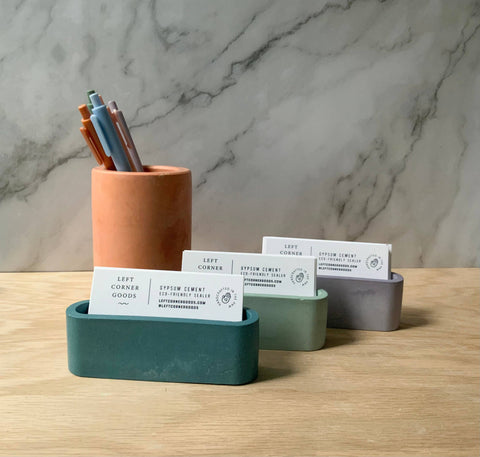 Concrete business card holder