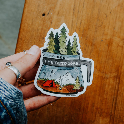 Coffee and the Outdoors Vinyl Sticker - image 3