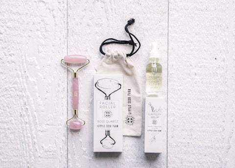 Rose Quartz Roller + Elasticity Serum Gift Set - image 2