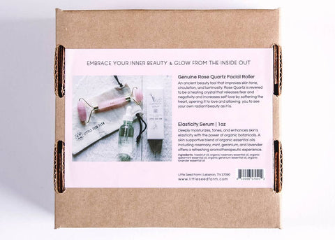 Rose Quartz Roller + Elasticity Serum Gift Set - image 4