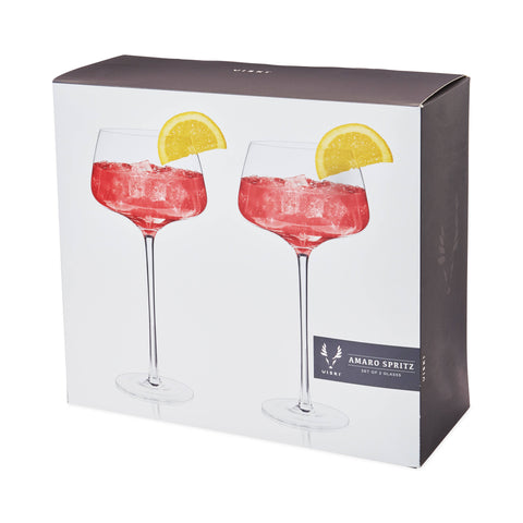 Raye(TM) Angled Crystal Stemmed Amaro Spritz Glasses - Set of 2 - image 2