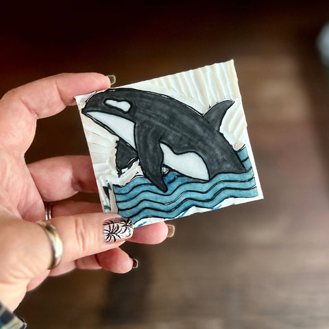 Orca Whale Carved Vinyl Sticker - image 4