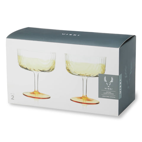 Deco Gatsby Gold-Plated Glass Coupes - Set of 2 - image 2