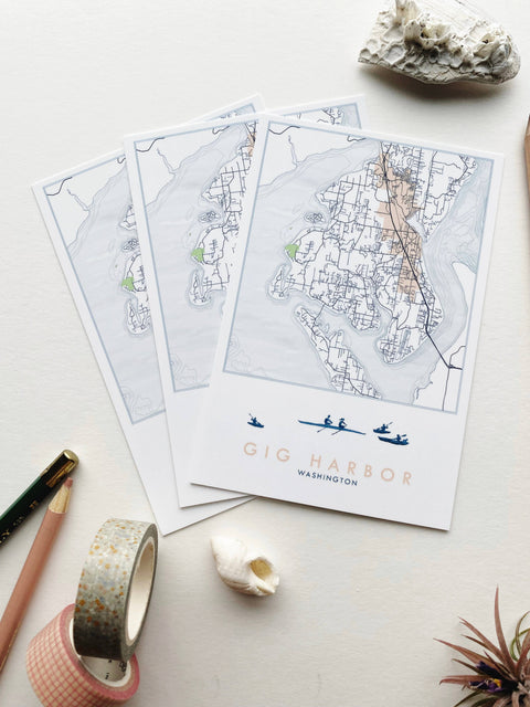Gig Harbor Washington Topo Map Postcard - image 2