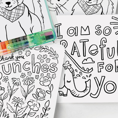 Color-In Postcard Kit - Kids Thank You - image 5