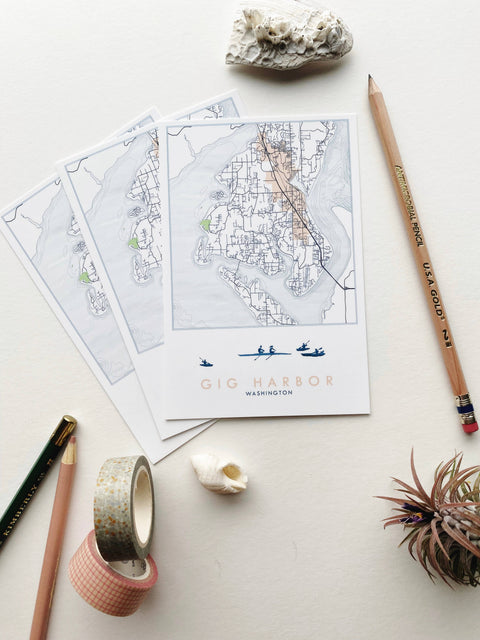 Gig Harbor Washington Topo Map Postcard - image 4