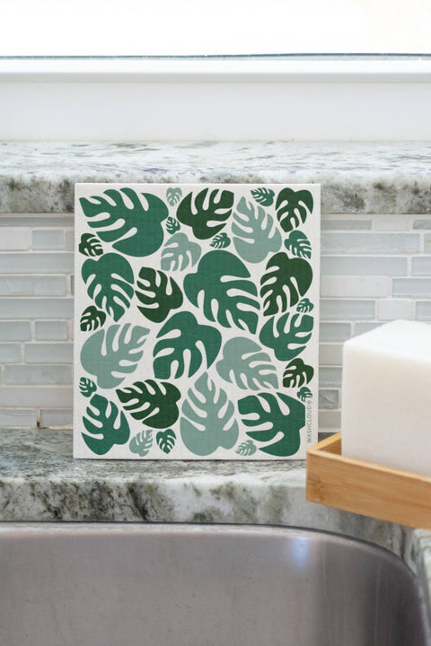 WASHCLOUD MONSTERA Swedish Dish Cloth - No Tox Life