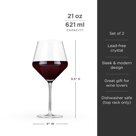 Raye(TM) Angled Crystal Burgundy Glasses - Set of 2 - image 4