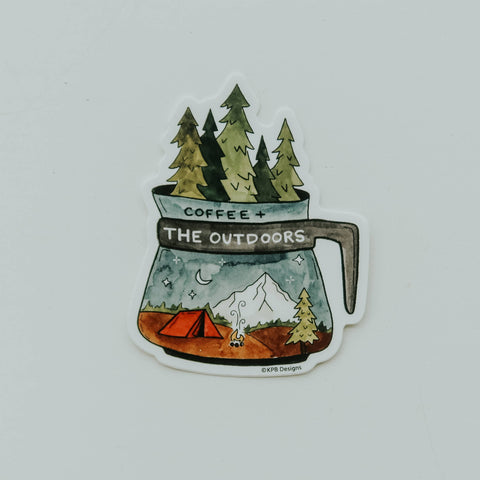 Coffee and the Outdoors Vinyl Sticker - image 2