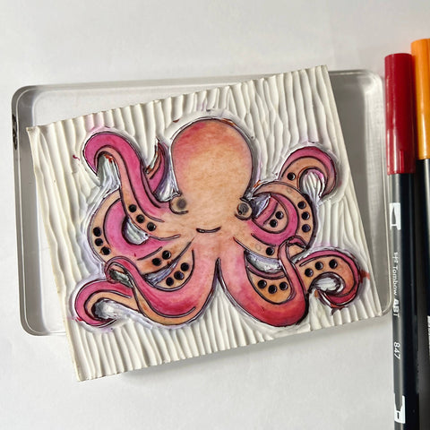 Octopus Carved Vinyl Sticker - image 4