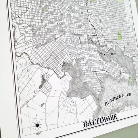 Baltimore Hand-drawn 1887 Street Map Print - image 8