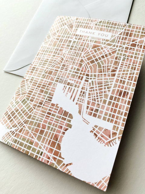 Baltimore Watercolor Map Greeting Card - image 3