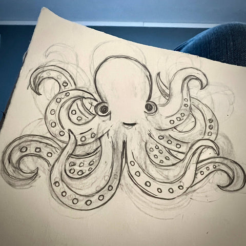 Octopus Carved Vinyl Sticker - image 5