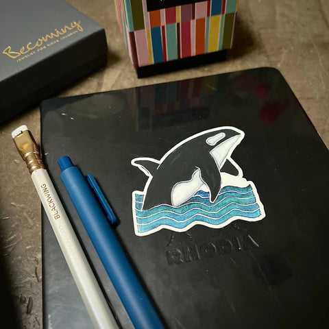 Orca Whale Carved Vinyl Sticker - image 2