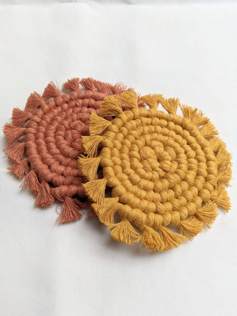 Macrame Coaster Set of 2 - image 2
