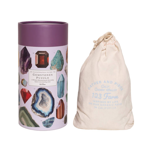Gemstones Puzzle - 500 Pc Tube with Vintage Illustrations - image 2