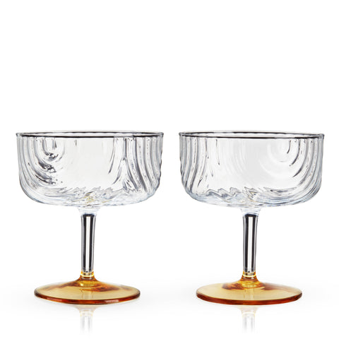 Deco Gatsby Gold-Plated Glass Coupes - Set of 2 - image 5
