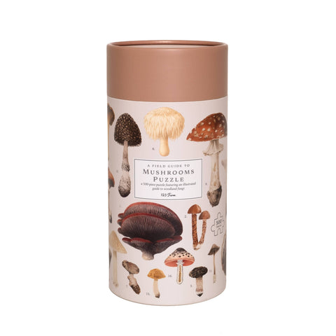 Mushrooms Puzzle - 500 Pc Tube with Vintage Illustrations