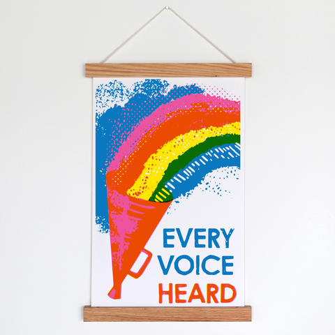 Every Voice Heard Risograph Social Change Poster - image 2
