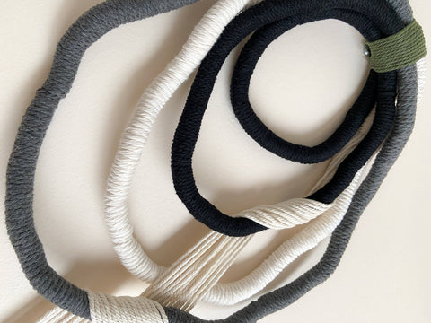 Large Monochrome Wrapped Wall Hanging - image 3
