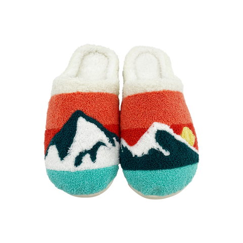 Mountain Sunrise Fleece Slippers