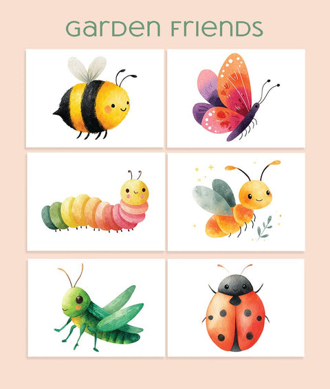 Kids Garden Friends Watercolor Postcard Kit - image 2