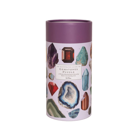 Gemstones Puzzle - 500 Pc Tube with Vintage Illustrations
