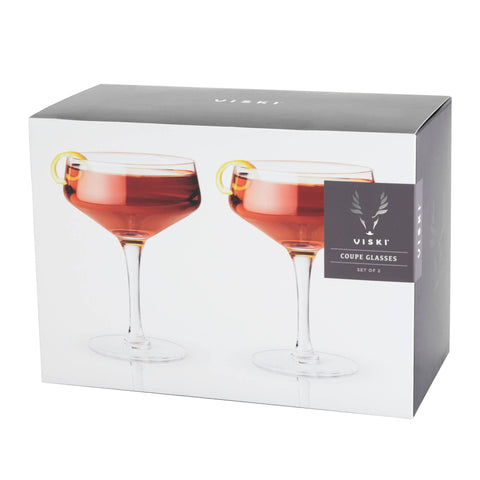 Raye™ Angled Crystal Coupe Glasses - Set of 2