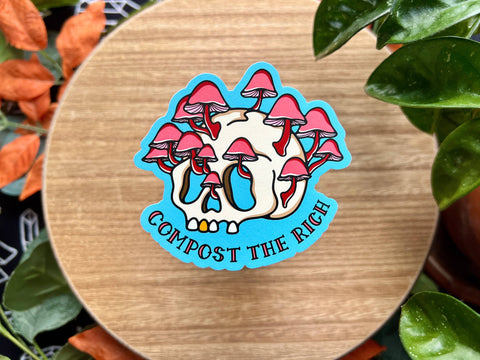 Compost the Rich Skull Sticker