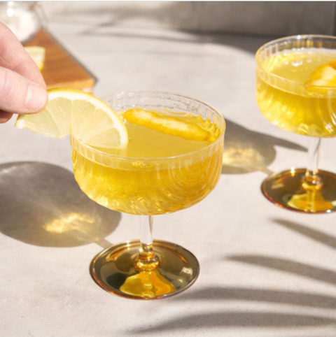 Deco Gatsby Gold-Plated Glass Coupes - Set of 2 - image 3