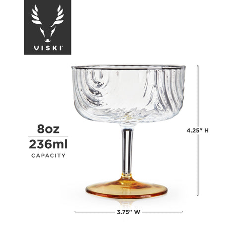 Deco Gatsby Gold-Plated Glass Coupes - Set of 2 - image 4
