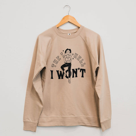 The Hell I Won't Unisex Pullover - Sand - image 2