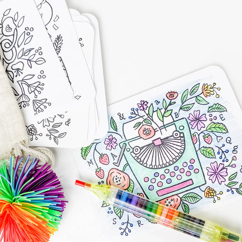 Color-In Postcard Kit - Floral - image 4