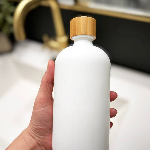 16 oz Glass Bottle with Bamboo Cap