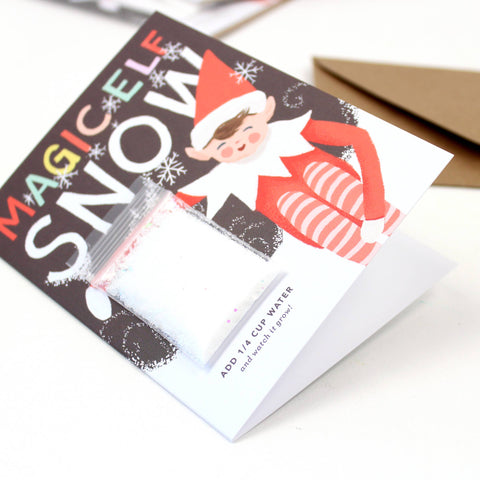 Snow Card - Magic Elf Instant Snow Holiday Card - image 3