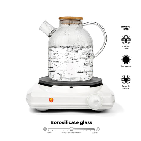 Large Glass Teapot And Kettle 60oz - Stove-Top Safe - image 3