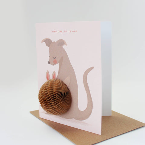 Pop-up Kangaroo New Baby Card - image 5