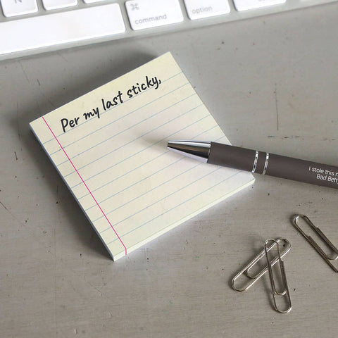 Per My Last Sticky Note Pad