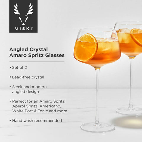 Raye(TM) Angled Crystal Stemmed Amaro Spritz Glasses - Set of 2 - image 6