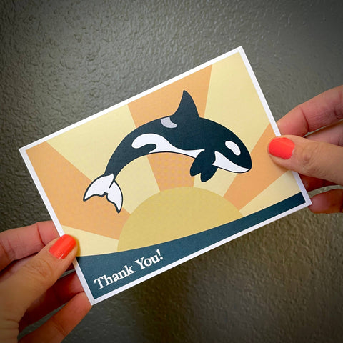 Orca Sunrise Thank You Notecard - image 3
