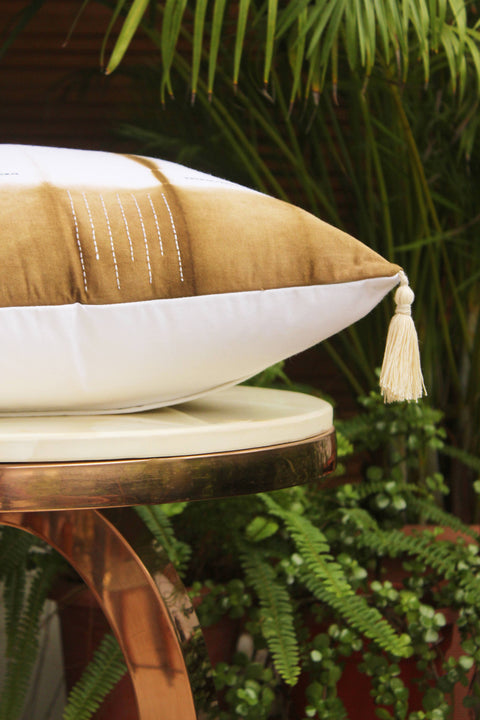 Euphoria Cotton Tie & Dye Pale Brown Throw Pillow - image 6