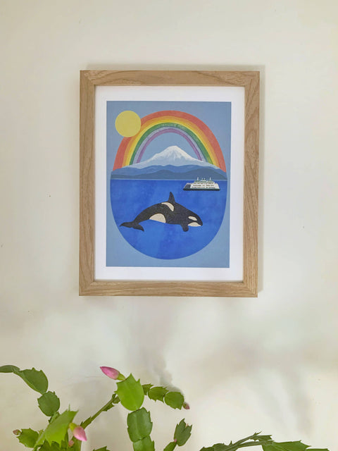 Sunny Orca - Art Print 8.5" X 11"
