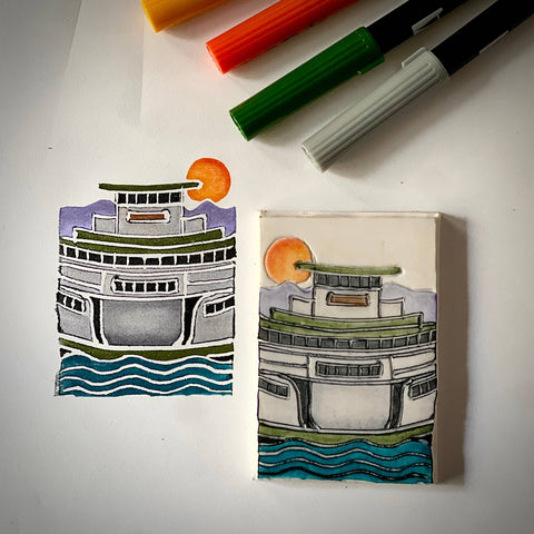 Washington State Ferry Carved Vinyl Sticker - image 5