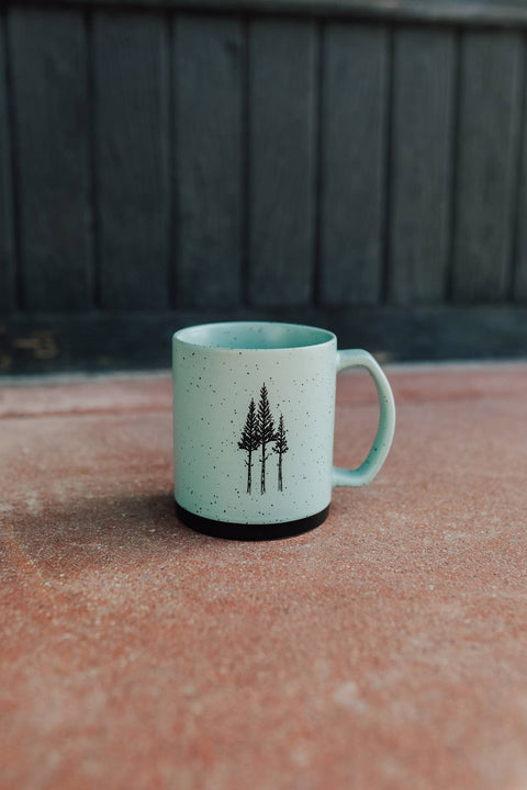 Rustic Three Tree Ceramic Mug Sage - image 3