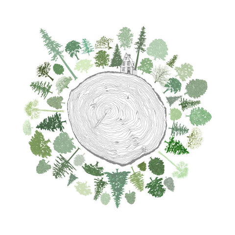 USA State Tree Rings + Thoreau Print - image 2