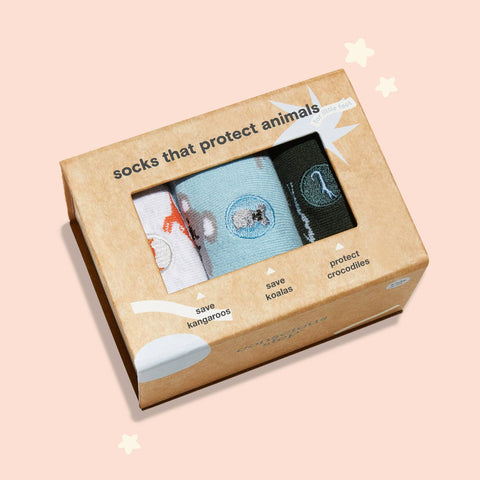 Kids Protect Animals Gift Box | Organic Cotton Kids Socks