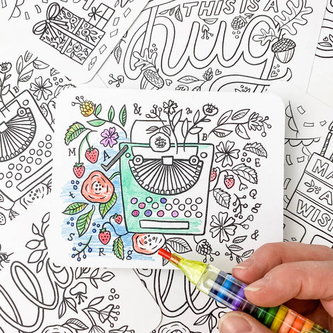 Color-In Postcard Kit - Floral - image 2
