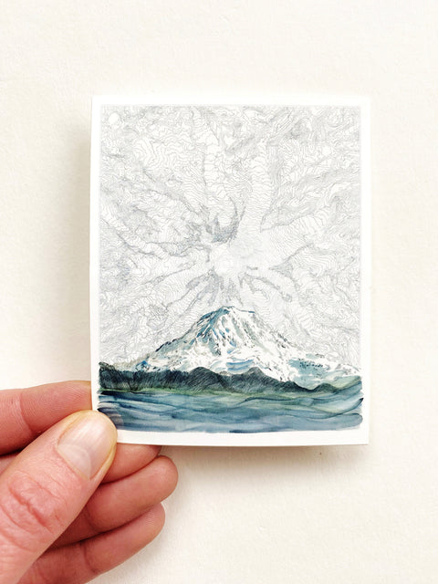 Tahoma Mount Rainier Map Sticker