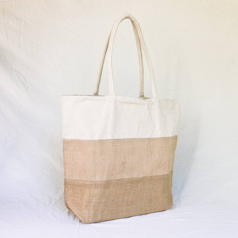 Tricolor Cotton & Jute Shoulder Bag - image 3
